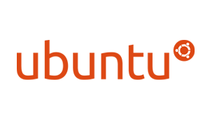 Ubuntu Logo - Orange sans-serif type with modern circle icon to top right of logo